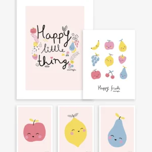 Set de 5 láminas les fruits