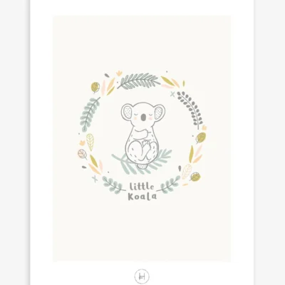 Lámina koala et feuilles