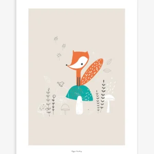 Lámina renard et champignons