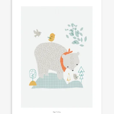 Lámina ours et forêt