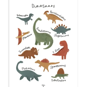 Lámina les espèces de dinosaures