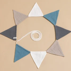 Guirnalda triangulos de lino 3 colores