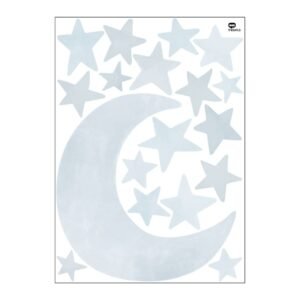 Adhesivo luna y estrellas acuarela