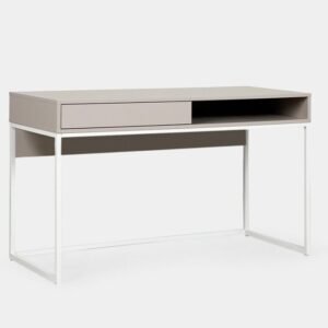 Escritorio gris con cajón