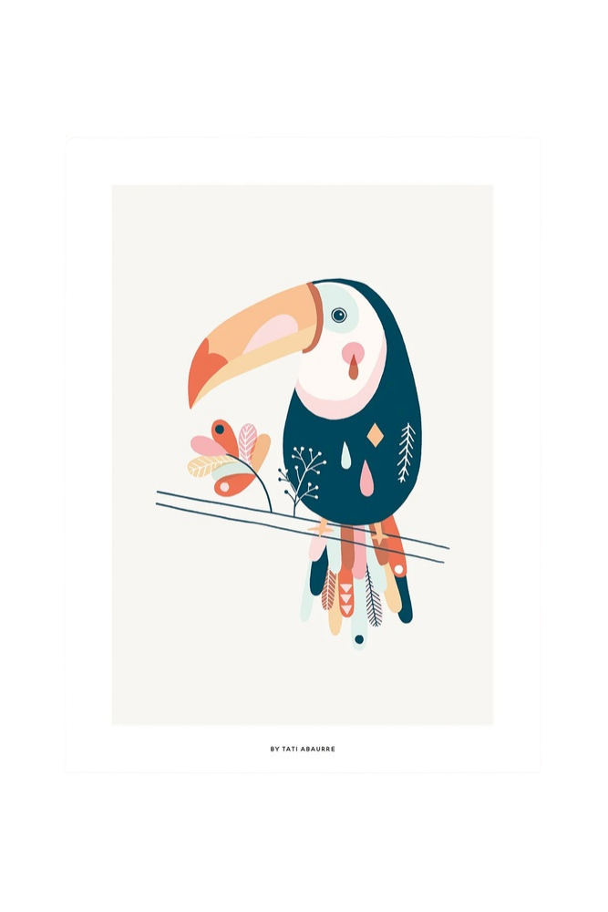 Lámina toucan sur sa branche