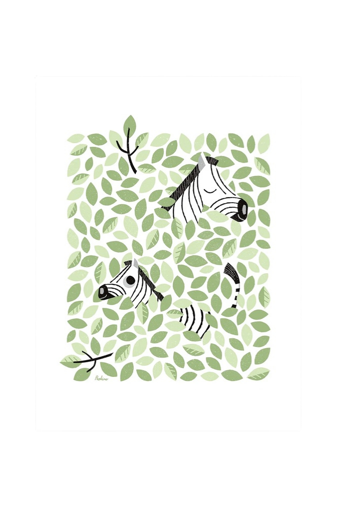 Lámina zèbre et feuilles