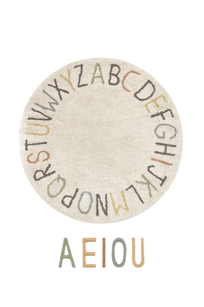 Alfombra Lavable ABC color y letras